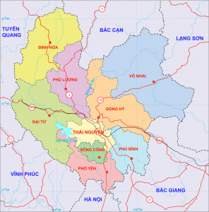 Bản đồ tỉnh Thái Nguyên