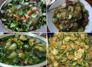 Cà  đắng được chế biến thành nhiều món khác nhau từ muối, nướng, đến nấu với ếch, lươn