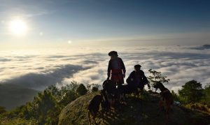 Một cảnh đẹp trên đỉnh Chiêu Lâu Thu, những người dân chăn dê trene núi