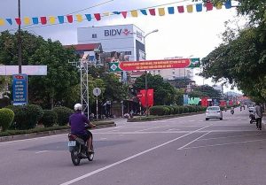 Đường phố ở thị trấn Chợ Mới