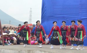 Biểu diễn sinh ca ở lễ hội đình làng Giếng Tanh