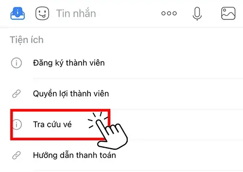 Chọn tra cứu vé