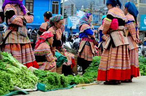 Khu chợ rau khá đa dạng ở chợ Sìn Hồ